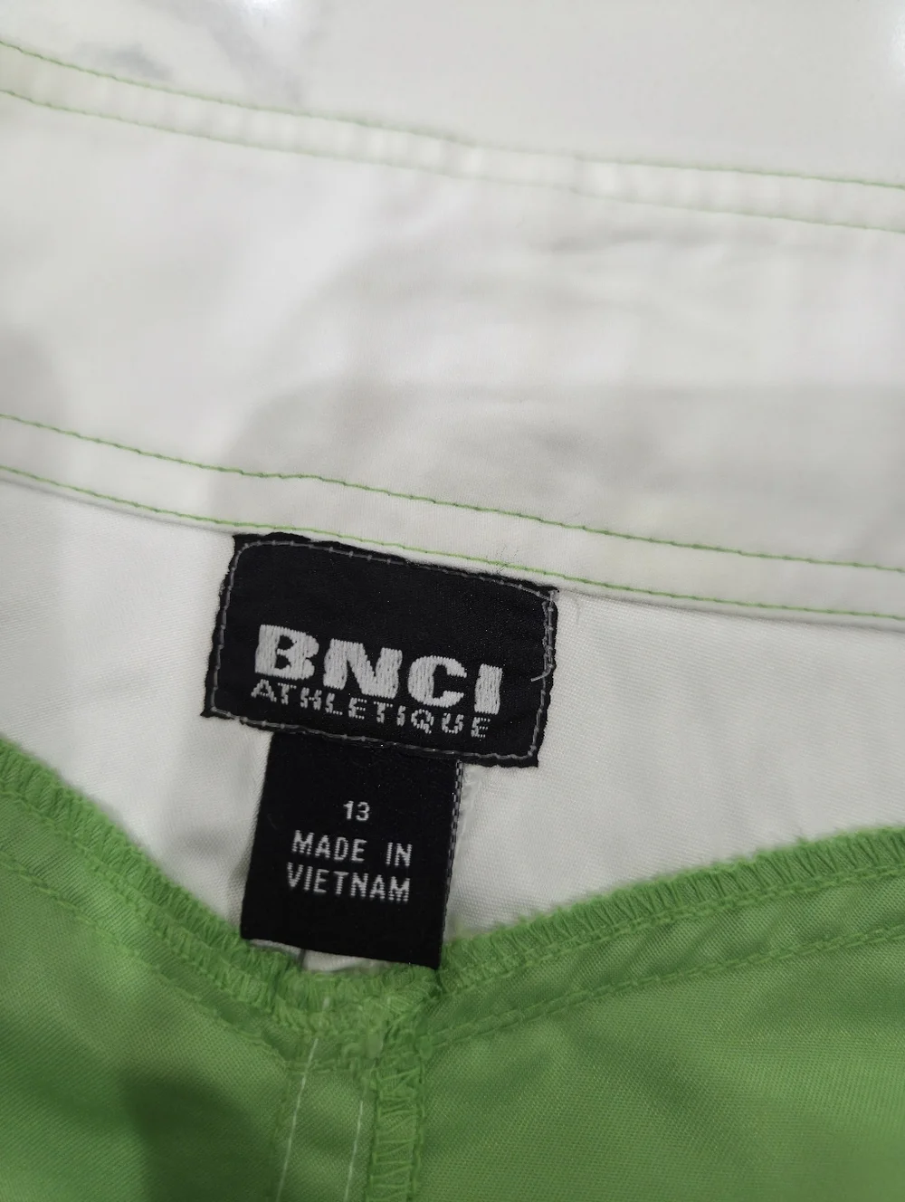 Ing Green and White Panel Swim Shorts with Lace Waist 13. Unisex